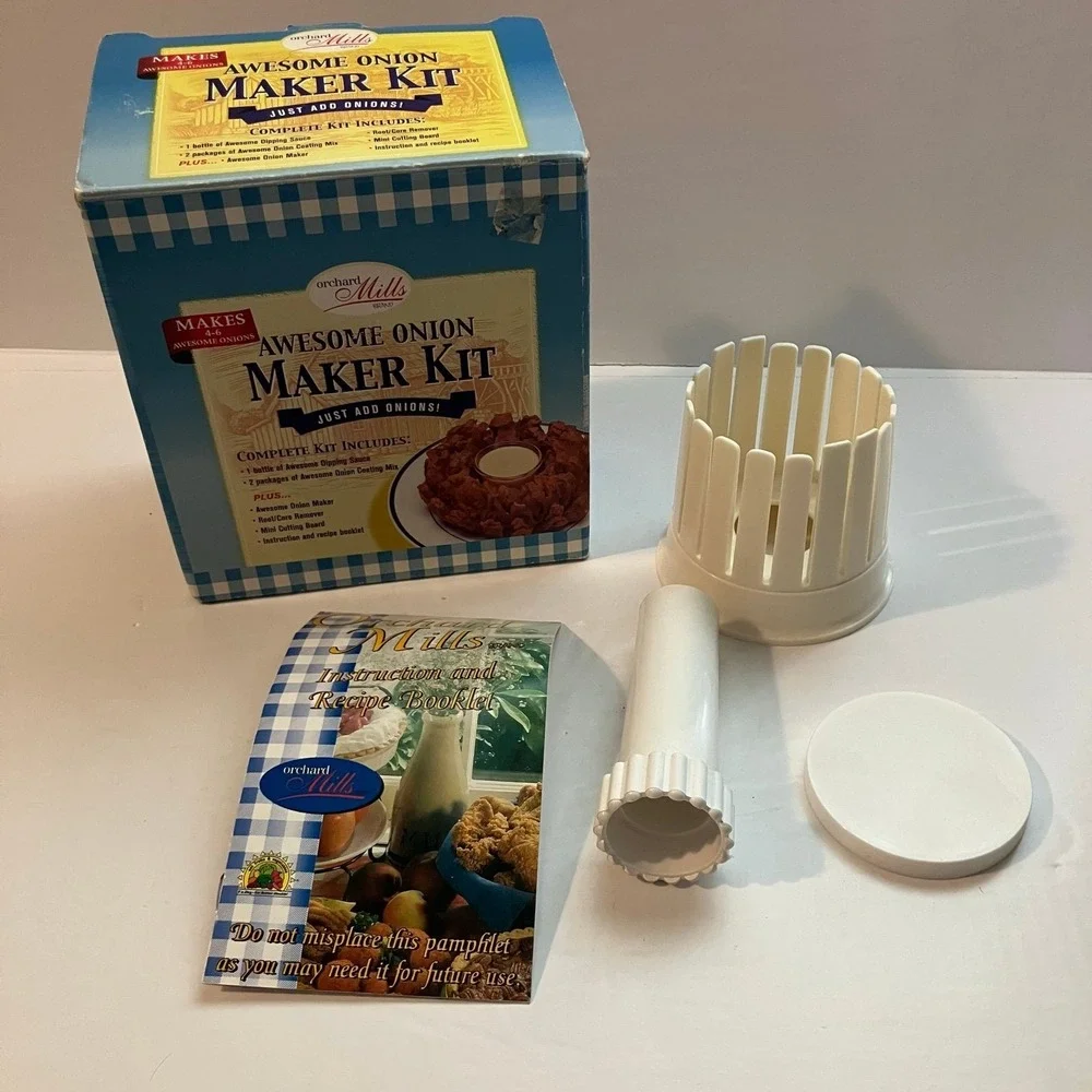 The Onion Gourmet Onion Blossom Maker w/ Recipe Booklet VTG New 1998 Ontel
